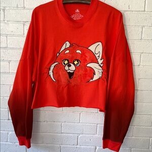 Disney Pixar Fuzzy Fun “Turning Red” Women’s Fuzzy Graphic Design Sz. L Cropped